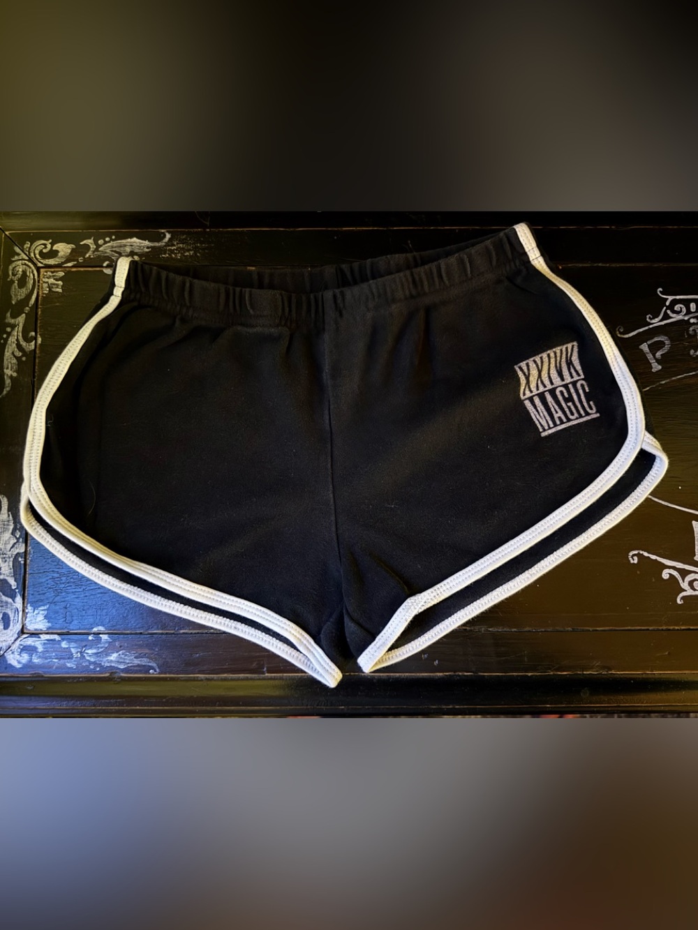 Los Angeles Apparel Black Athletic Shorts with White Trim-Bruno Mars Apparel